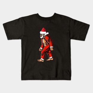 Big foot Santa Claus Christmas Kids T-Shirt